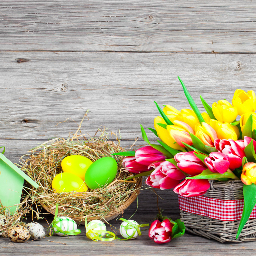 цветы, яйца, весна, colorful, пасха, тюльпаны, flowers, tulips, spring, кра...
