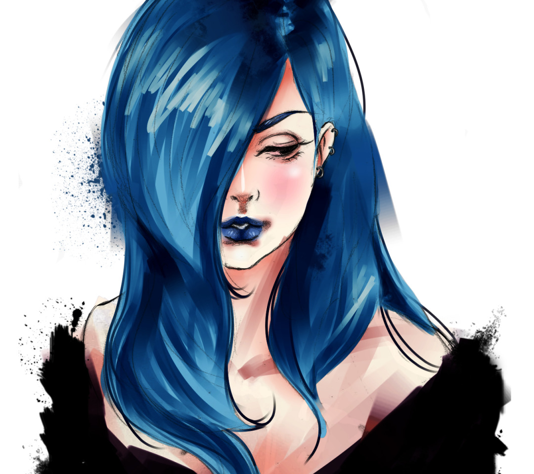 Blue haired cartoon