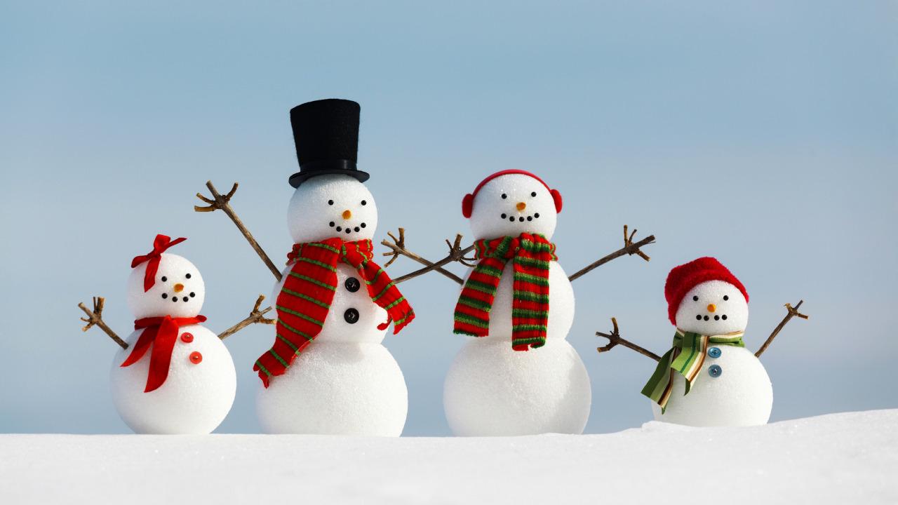 зима, снег, праздник, семья, снеговик, Happy New Year, winter, snow, Merry ...