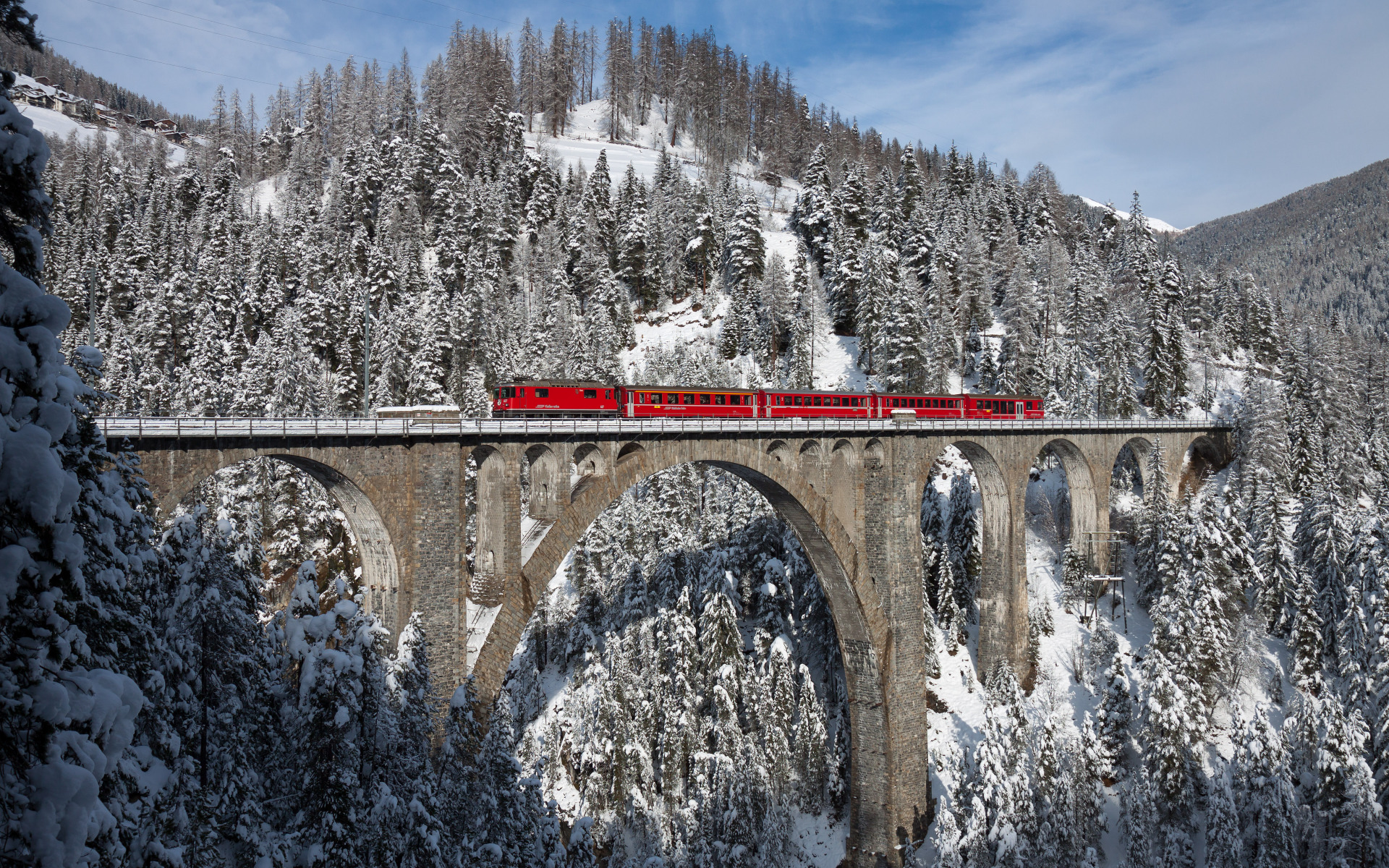 Швейцария поезд и виадук