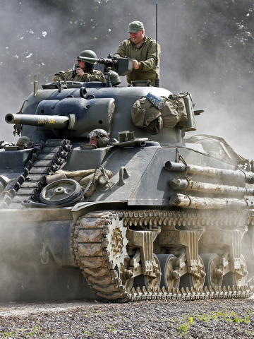 Обои для рабочего стола. пыль, танк, средний, M4 Sherman, "Шерман"...