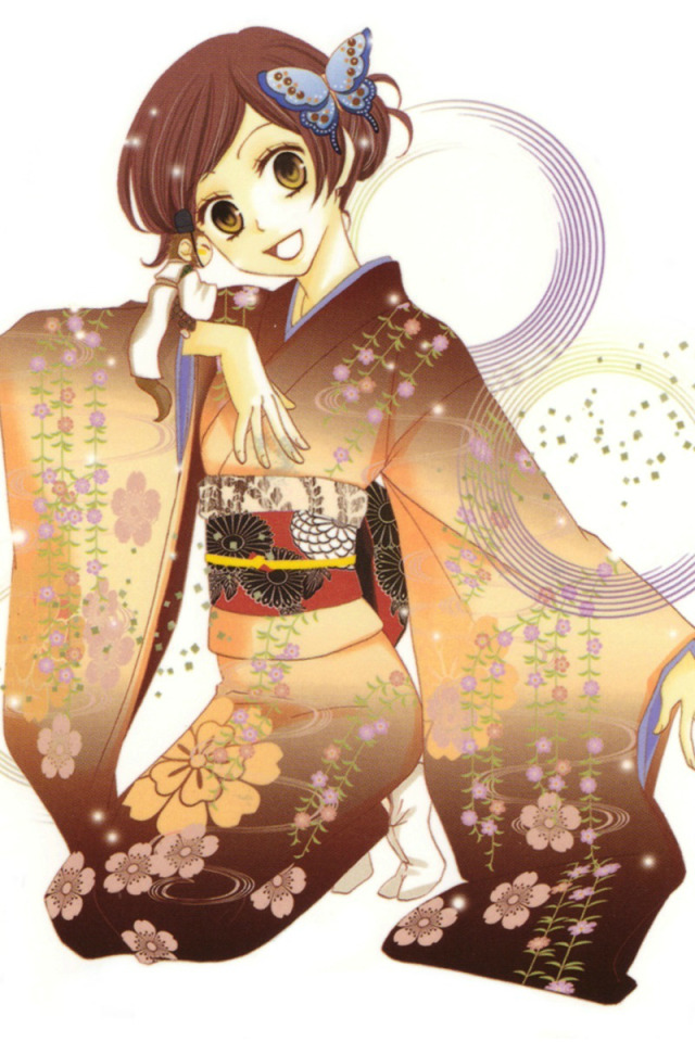 улыбка, бабочка, бог, белый фон, кимоно, обезьянка, очень приятно, nanami m...