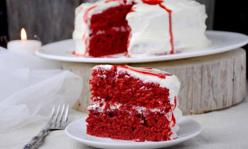 red, cake, color. 