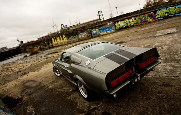 Картинка Ford, Shelby, Eleanor, GT 500, Back, Silver, Cloud, Pier