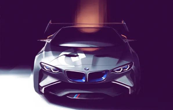 Картинка рисунок, BMW, арт, Vision, front, Concept Car, race car, Gran Turismo
