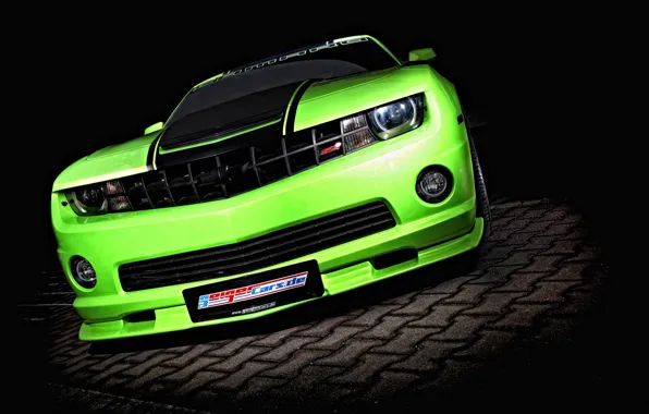 Картинка зеленый, green, тюнинг, Chevrolet, Camaro, шевроле, tuning, камаро, Geiger