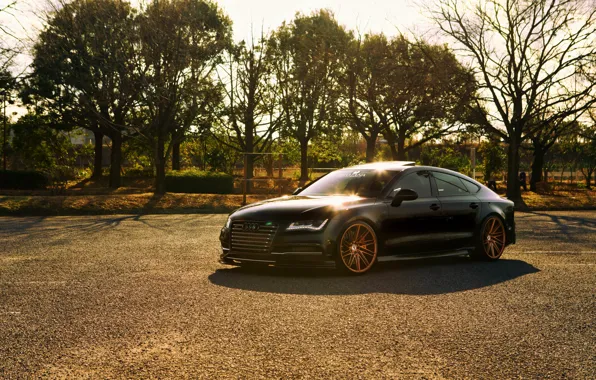 Картинка Audi, black, vossen wheels, frontside