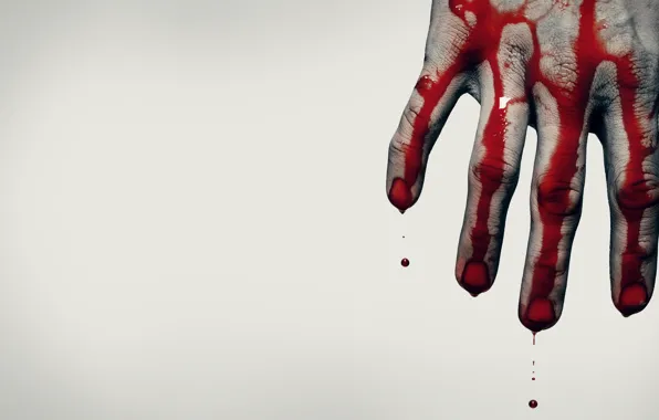 Картинка кровь, рука, Ситуации, серый фон