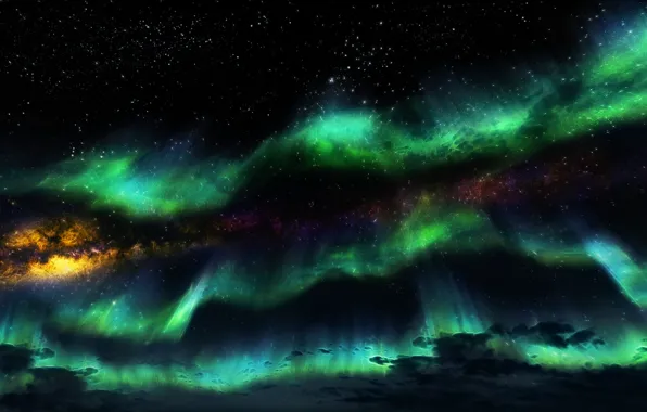 Картинка небо, звезды, ночь, игра, Skyrim, The Elder Scrolls V