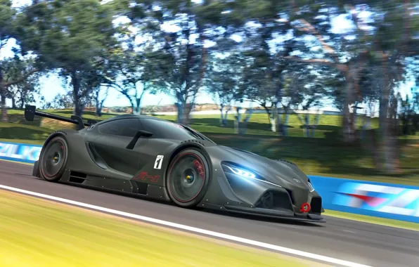 Картинка car, Concept, в движении, render, race, Gran Turismo, Toyota FT-1