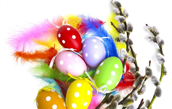Картинка яйца, colorful, пасха, верба, eggs, easter, willow twig