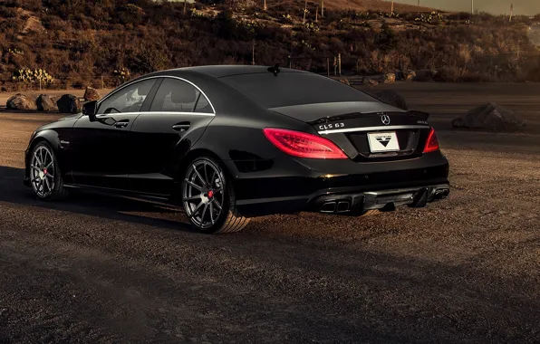Картинка черный, Mercedes-Benz, седан, мерседес, AMG, Black, Sedan, C218, CLS 63, 2015, CLK-Class