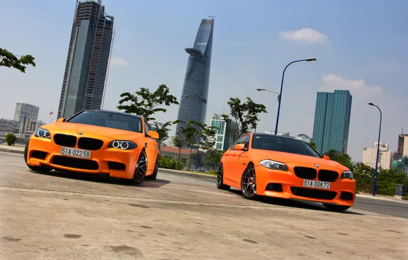 Картинка BMW, Orange, Matte, Tuning, F10