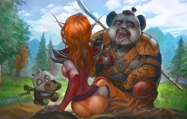 Картинка фентези, игра, арт, панда, World of Warcraft, Wow