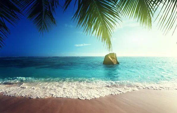 Картинка песок, море, пляж, солнце, тропики, океан, берег, остров, summer, beach, sea, ocean, coast, paradise, tropical, …