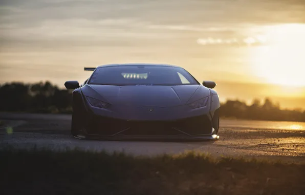Картинка свет, Lamborghini, вид спереди, Huracan