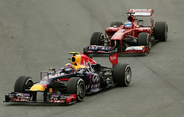 Картинка гонки, формула 1, Ferrari, автоспорт, Red Bull Racing
