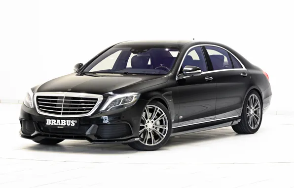 Картинка черный, Mercedes-Benz, Brabus, седан, мерседес, Hybrid, брабус, гибрид, S-Klasse, W222, 2015, B50