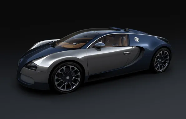 Картинка Bugatti, Veyron, карбон, темносинний