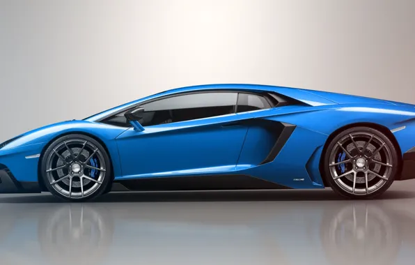 Картинка синий, отражение, Lamborghini, ламборджини, blue, LP700-4, Aventador, ламборгини, авентадор, LB834, profile, Jackdarton