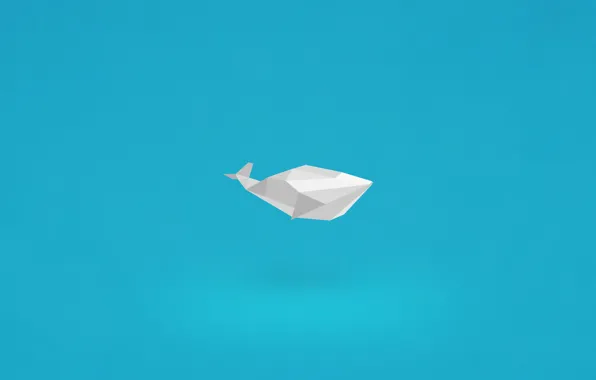 Картинка бумага, минимализм, кит, оригами