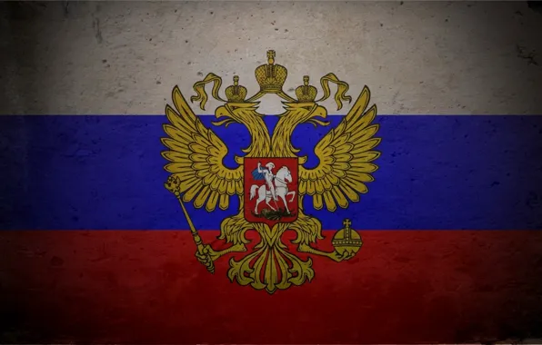 Картинка флаг, Россия, герб, триколор, Текстура, двуглавый орёл