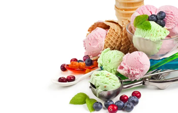 Картинка ягоды, черника, мороженое, десерт, вафли, blueberry, dessert, ice cream, клюква