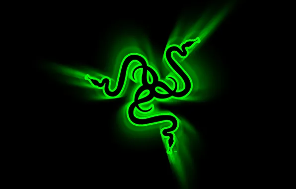 Картинка зеленый, green, черный, логотип, black, razer