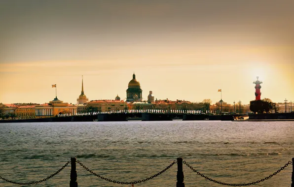 Картинка солнце, Санкт-Петербург, Saint-Petersburg, Нева