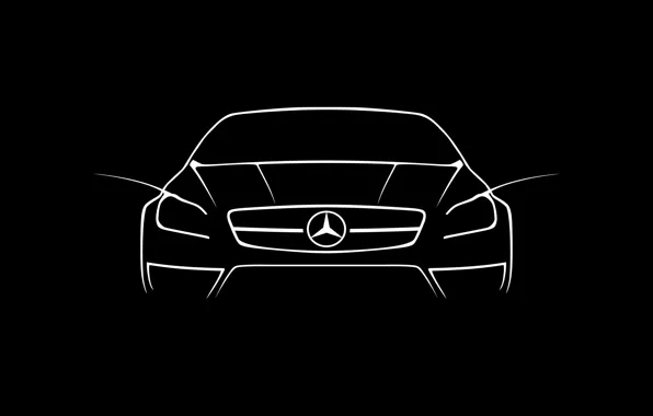 Картинка white, amg, draw, cls, mercdedes, mercedes cls 63 amg