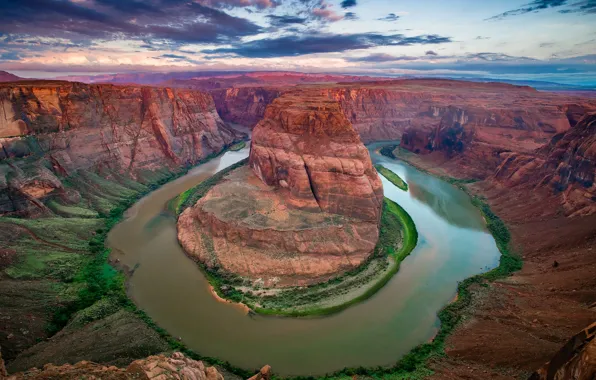 Картинка река, Колорадо, каньон, Аризона, США, штат, Подкова (Хорсшу-Бенд)