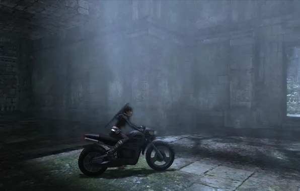 Картинка Девушка, мотоцикл, скриншот, Tomb Raider