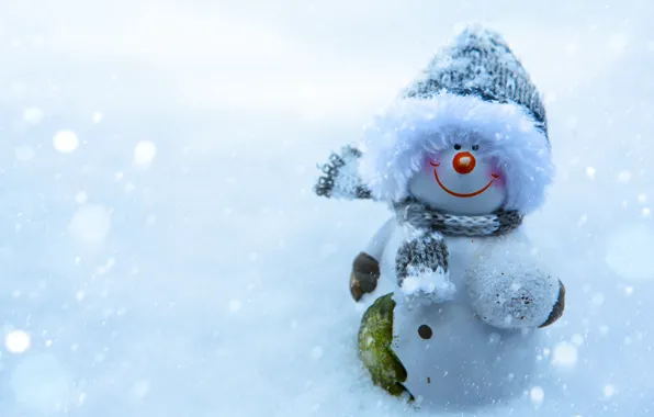 Картинка зима, снег, улыбка, новый год, рождество, снеговик, christmas, smile, winter, snow, New Year, snowman