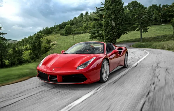 Картинка Ferrari, кабриолет, феррари, Spider, 488