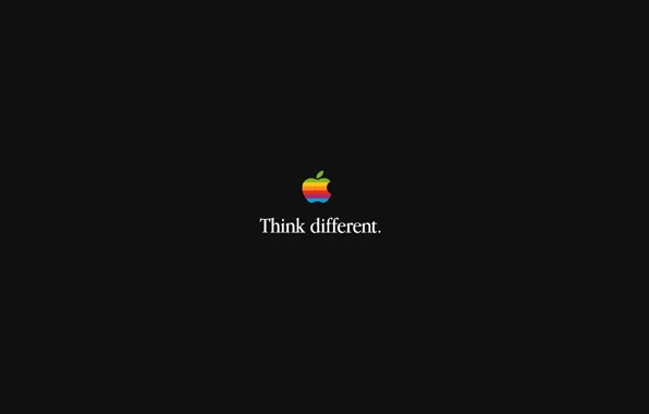 Картинка apple, яблоко, минимализм, логотип, minimalism, think, brand, эпл, diferent, desiign, think diferent