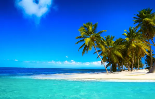 Картинка песок, море, пляж, солнце, тропики, океан, берег, остров, summer, beach, sea, ocean, coast, blue, cloud, …