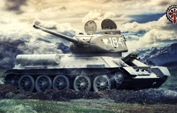 Картинка Игры, СССР, Games, Art, World of Tanks, Т-34-85, FuriousGFX