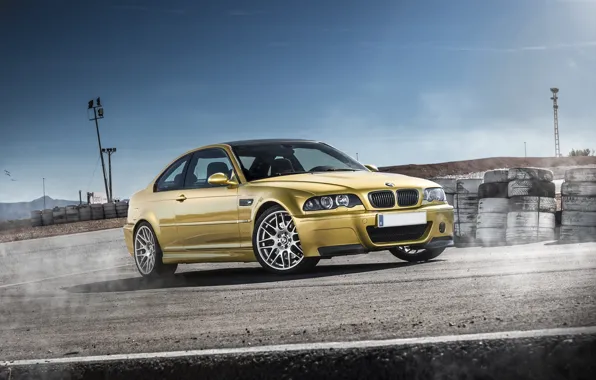 Картинка бмв, BMW, gold, E46, золотая