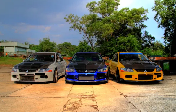 Картинка тюнинг, три, Mitsubishi, Lancer, EvolutionIXGT