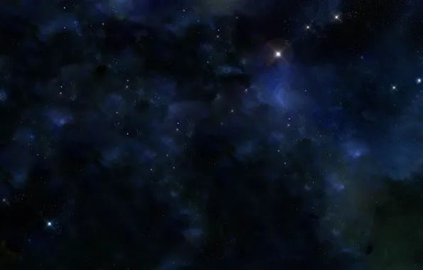 Картинка звезды, синий, туманность, галактика