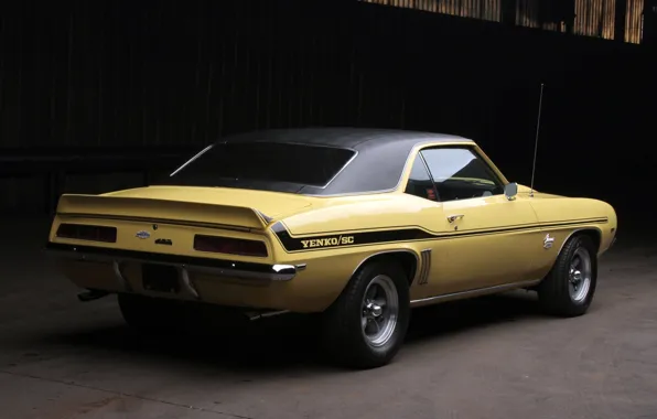 Картинка фон, Chevrolet, 1969, Камаро, Шевроле, Camaro, вид сзади, Muscle car, 427, Yenko, Мускул кар