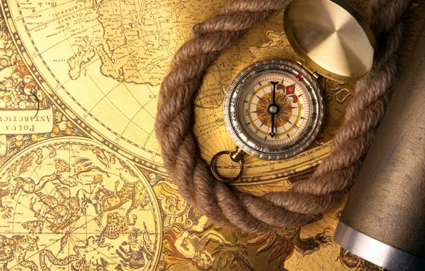 Картинка карта, канат, компас