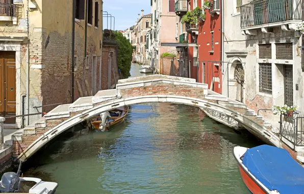 Картинка Италия, Венеция, Italy, Bridge, Venice, Italia, Venezia, Мостик, Canal, Ponte Chiodo, Rio de San Felice, …