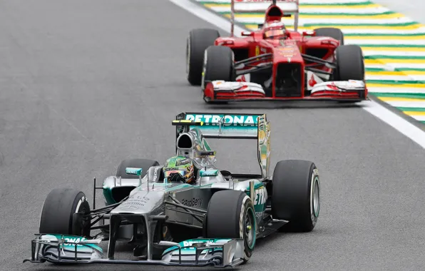 Картинка гонки, формула 1, Ferrari, автоспорт, Mercedes AMG Petronas