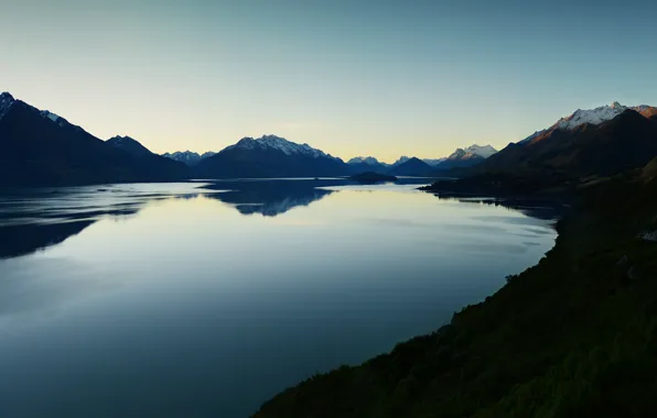 Картинка горы, озеро, Новая Зеландия