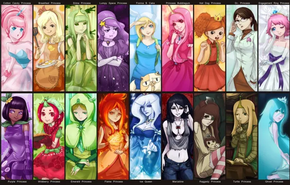 Картинка Cake, princesses, Adventure Time, Ice Queen, Fionna