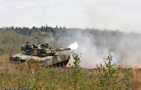 Картинка дым, выстрел, Т-80, Танковые войска Российской Федерации