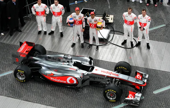 Картинка формула 1, болид, formula 1, пилоты, команда Vodafone McLaren Mercedes
