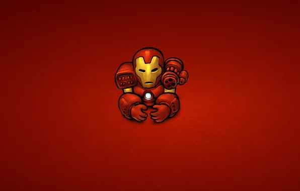 Картинка красный, сталь, минимализм, железный человек, marvel, комикс, iron man