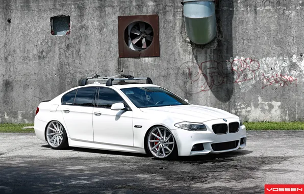 Картинка BMW, white, 5 series, f10, vossen, 535i